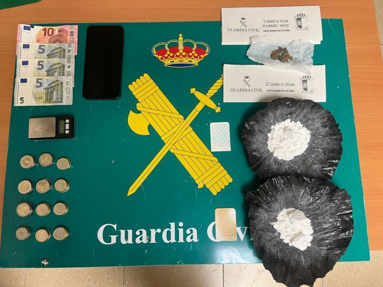 Detenido en Ocaña con 57 gramos de cocaína junto a un instituto