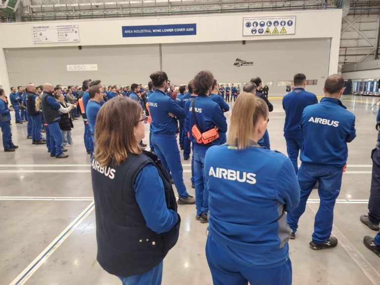 CCOO cifra en un 90 % el seguimiento de los paros en Airbus Illescas y Albacete