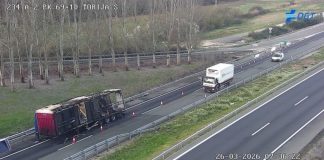Reabierta la A-2 en sentido Zaragoza tras el vuelco de un camión en Torija